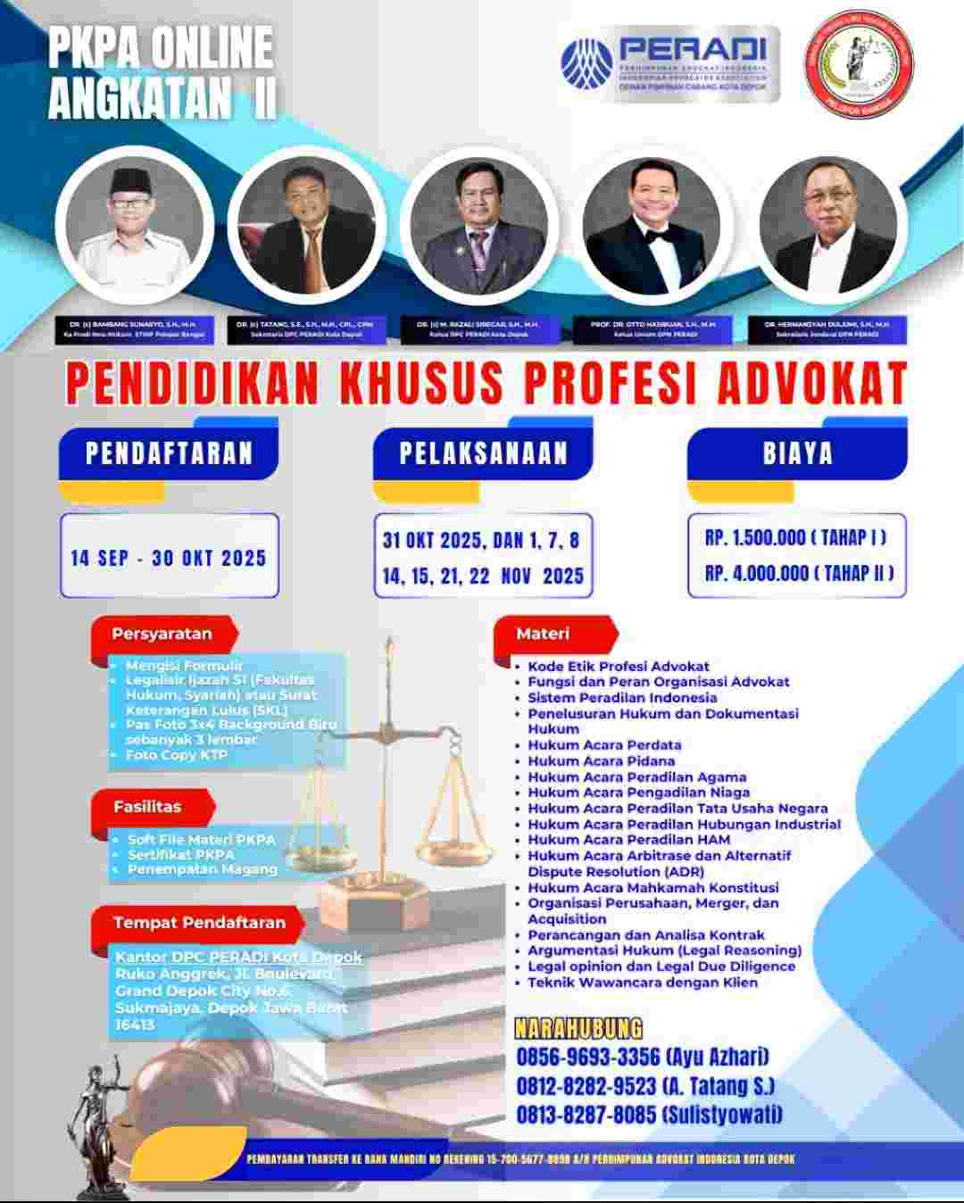 Ingin Jadi Advokat? Peradi Depok Buka PKPA Angkatan II, Daftar Sekarang!