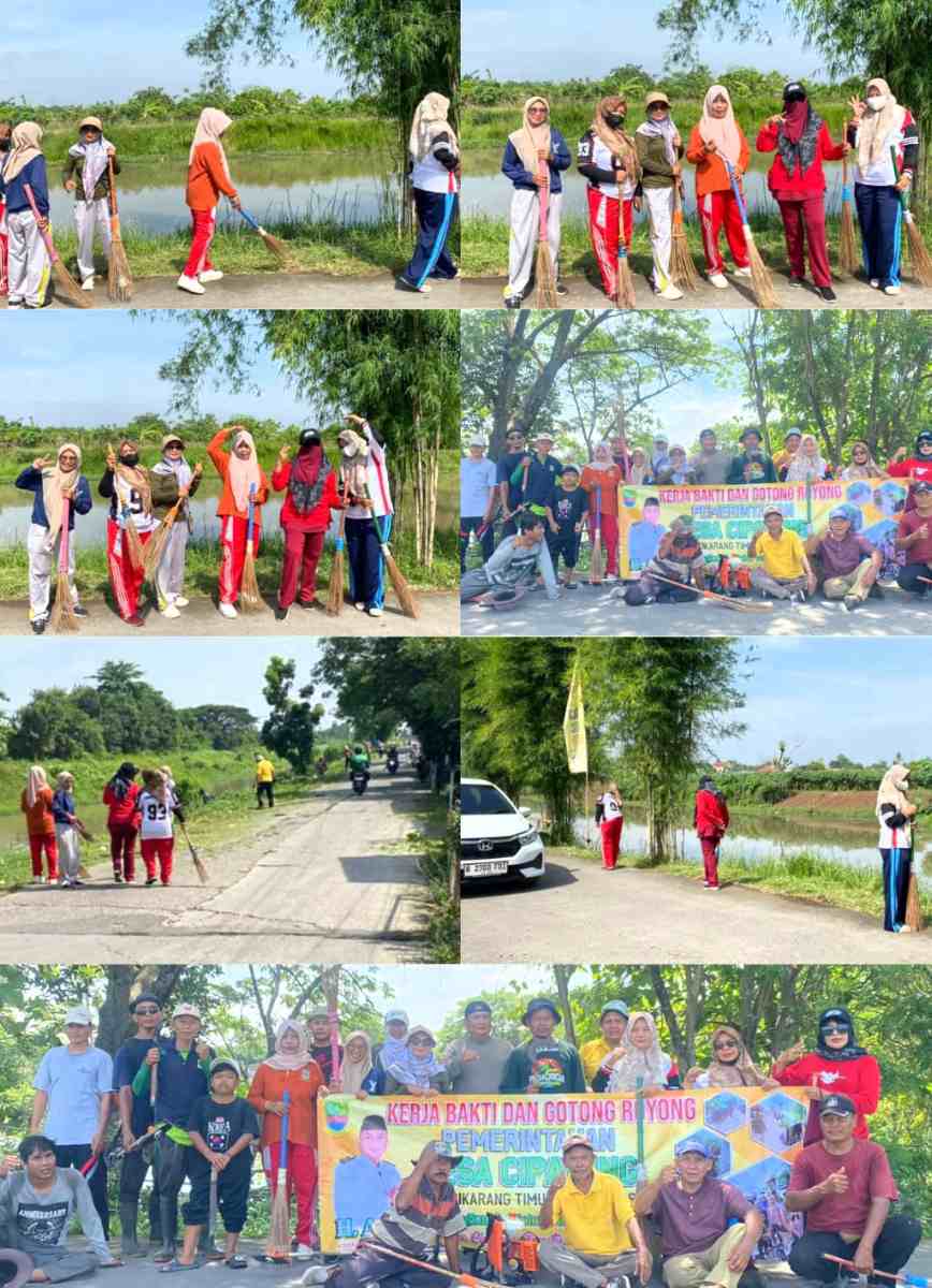 Kades Cipayung H. Ajan Pimpin Gotong Royong Bersihkan Ilalang di Jalan Raya Buniherang
