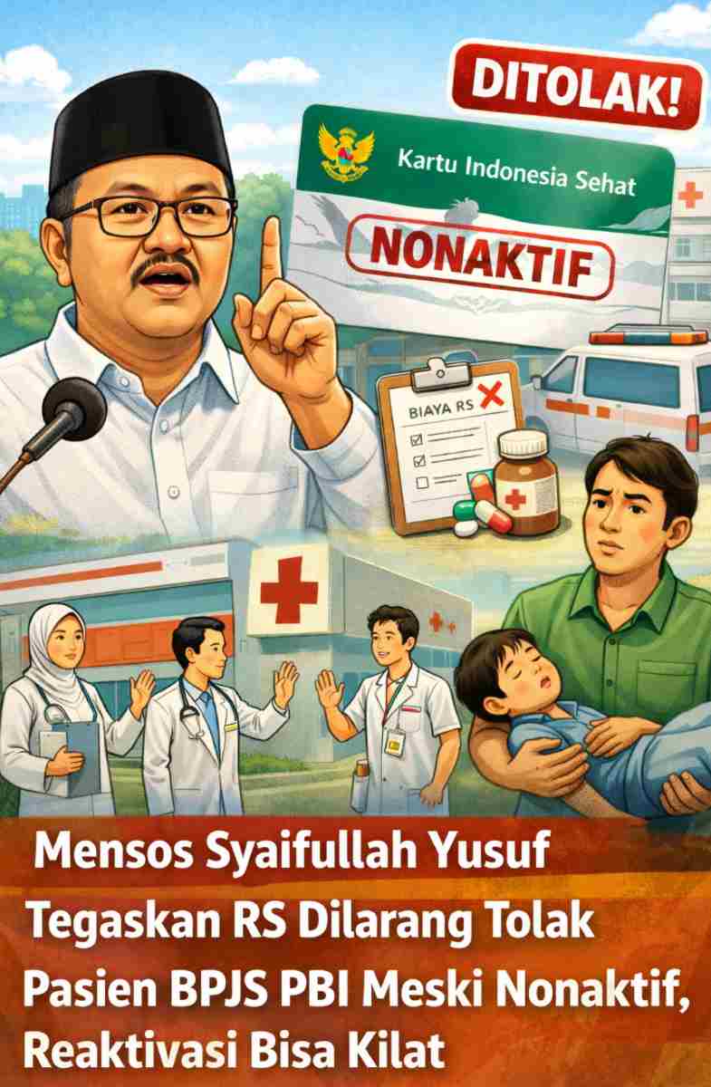 Mensos Tegaskan RS Dilarang Tolak Pasien BPJS PBI Meski Nonaktif, Reaktivasi Bisa Kilat
