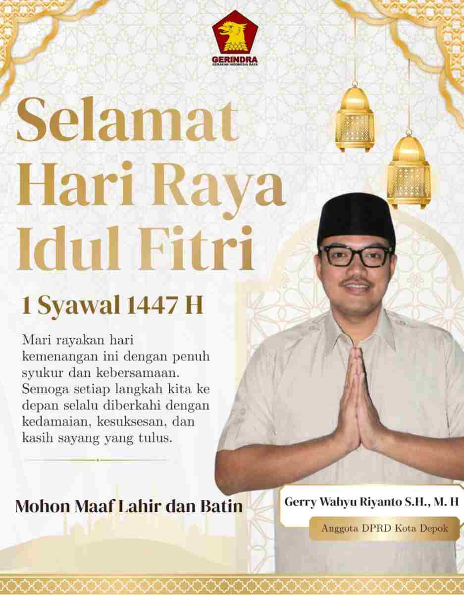 Anggota DPRD Depok Gerry Wahyu Riyanto Ajak Warga Perkuat Kebersamaan di Idul Fitri 1447 H
