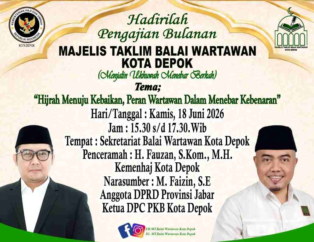 Majelis Taklim Balai Wartawan Kota Depok Gelar Pengajian Bulanan, Angkat Peran Wartawan dalam Menebar Kebenaran