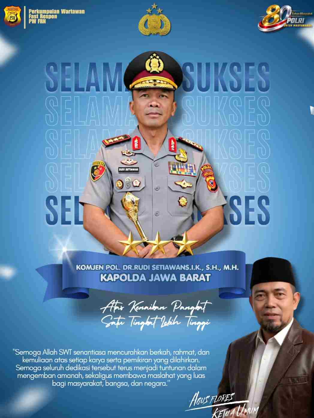 Agus Flores Apresiasi Kenaikan Pangkat Komjen Pol. Rudi Setiawan Bukti Pengabdian dan Integritas