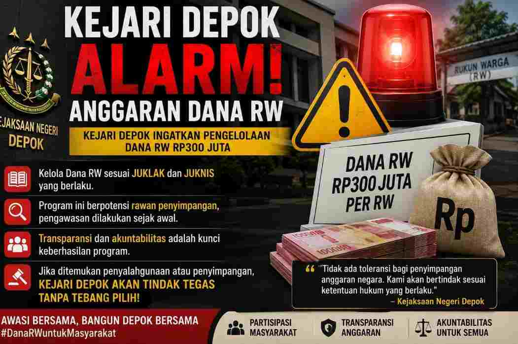 Kejari Depok Ultimatum Pengelola Dana RW Rp300 Juta: Penyimpangan Akan Ditindak