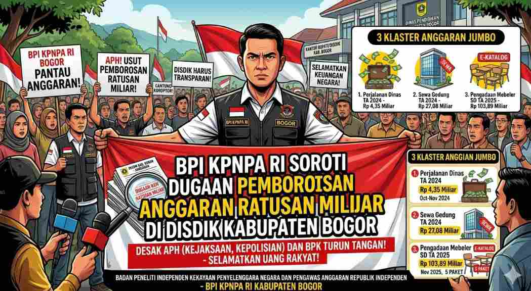 BPI KPNPA RI Soroti Dugaan Pemborosan Anggaran Ratusan Miliar di Disdik Kabupaten Bogor, Desak APH Turun Tangan!