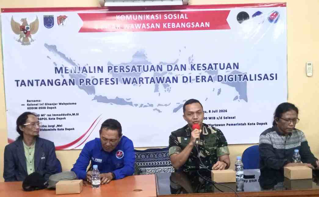 Kodim 0508/Depok Perkuat Sinergi Bersama Insan Pers Melalui Komunikasi Sosial 4 Pilar Kebangsaan