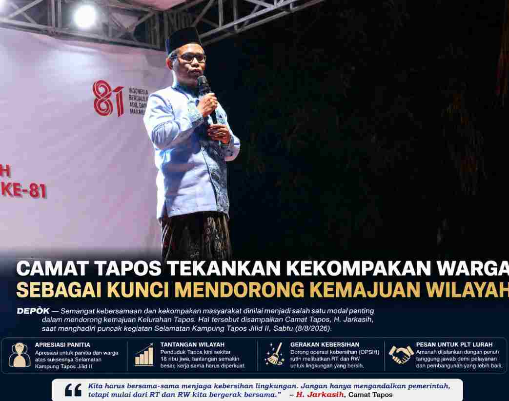 Camat Tapos Tekankan Kekompakan Warga sebagai Kunci Mendorong Kemajuan Wilayah