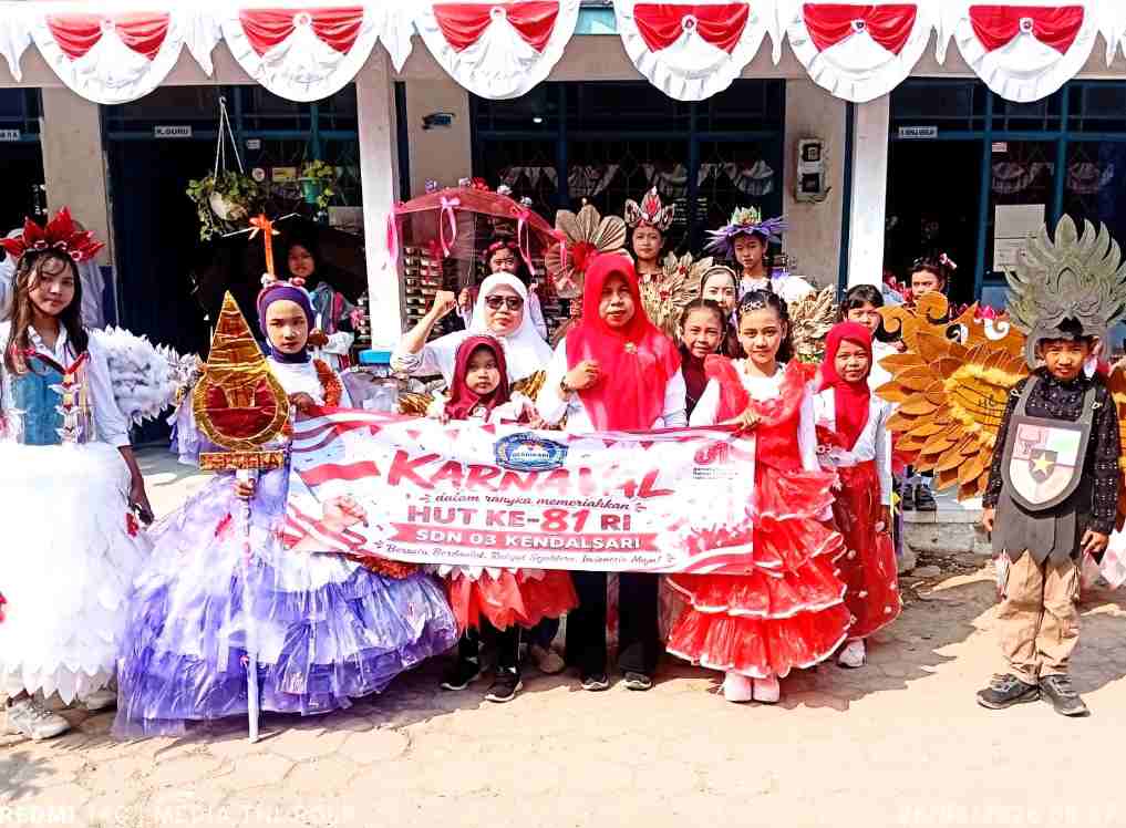 Meriahkan HUT ke-81 RI, SDN 03 Kendalsari Tampilkan Karnaval dan Lomba Penuh Kreativitas